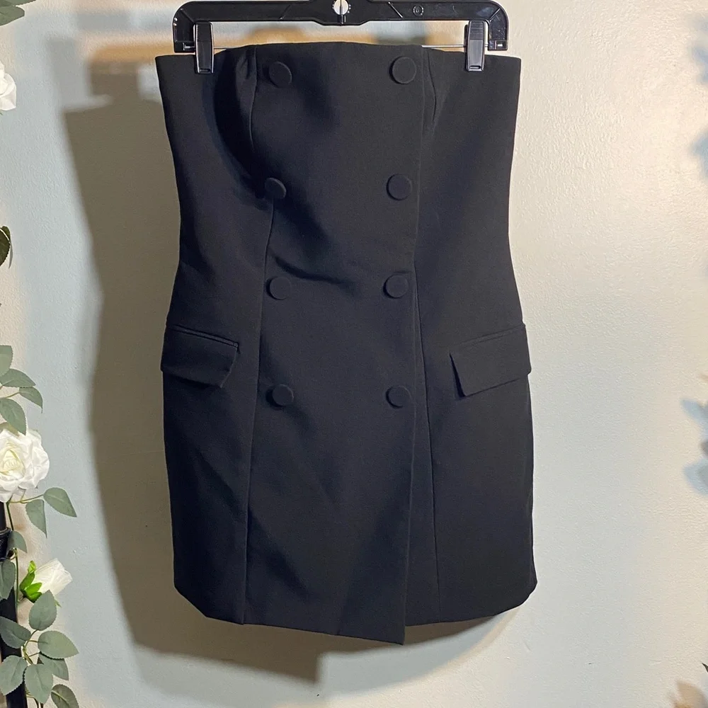 H&M Elegant Black Double-Breasted Pencil Dress - Picture 1 of 4